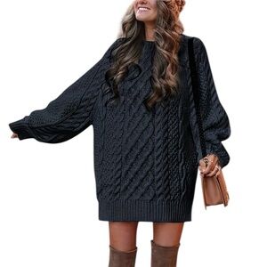 Black Knit Sweater Dress